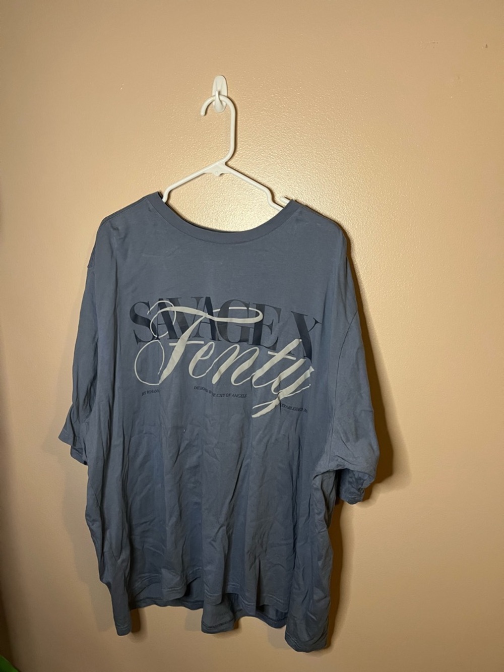 Savage X Fenty Slate Blue Logo Tee NWOT
